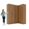 Quarto Modulado de Canto 100% MDF 3 Peças 5 Portas 2 Gavetas Smart Plus Espresso Móveis - 4