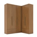 Ver imagem 2 de Quarto Modulado de Canto 100% MDF 3 Peças 5 Portas 2 Gavetas Smart Plus Espresso Móveis Marrom/Cinamomo