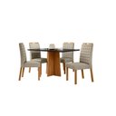 Ver imagem 1 de Conjunto Sala de Jantar Mesa Anitta 135x90 com 4 Cadeiras Mariah Ype/preto/veludo Nude - Nc