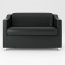 Ver mais imagens de Kit Namoradeira + 02 Poltronas Decorativas Tecido Courino Cor:preto