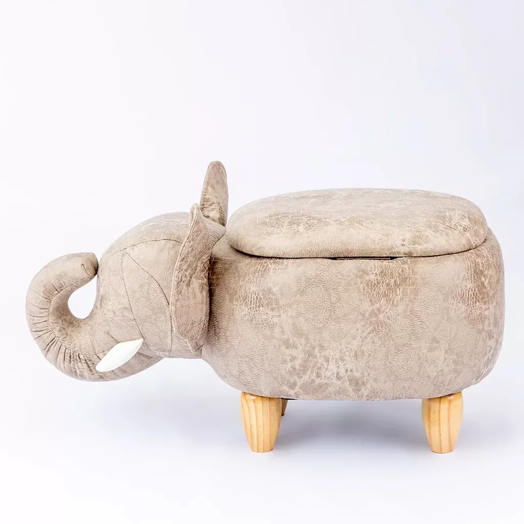 Puff Infantil Elefante Couro Sintético e Madeira L63xa38xc32:com - 8