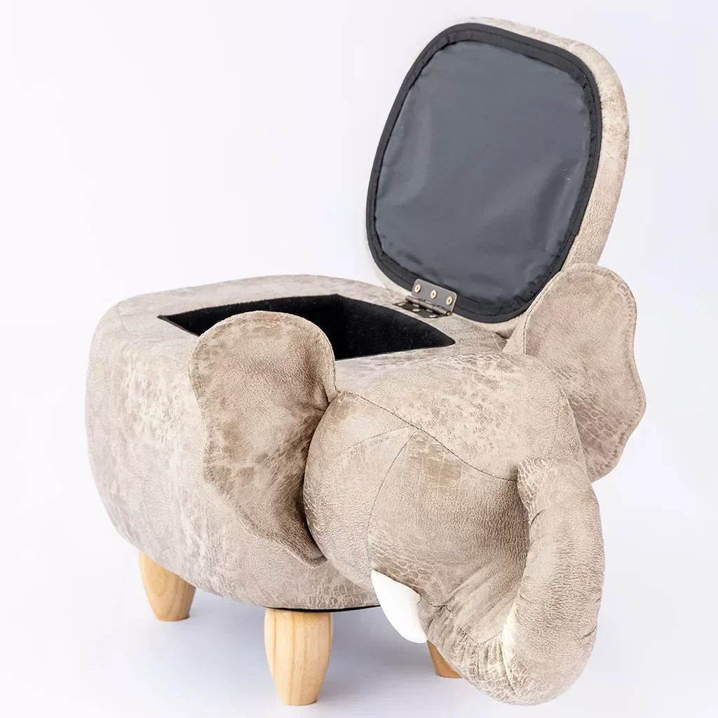 Puff Infantil Elefante Couro Sintético e Madeira L63xa38xc32:com - 10