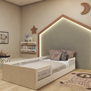 Ver imagem 4 de Cama Infantil Montessoriana Solteiro Lua Branco/Cinza Cristal