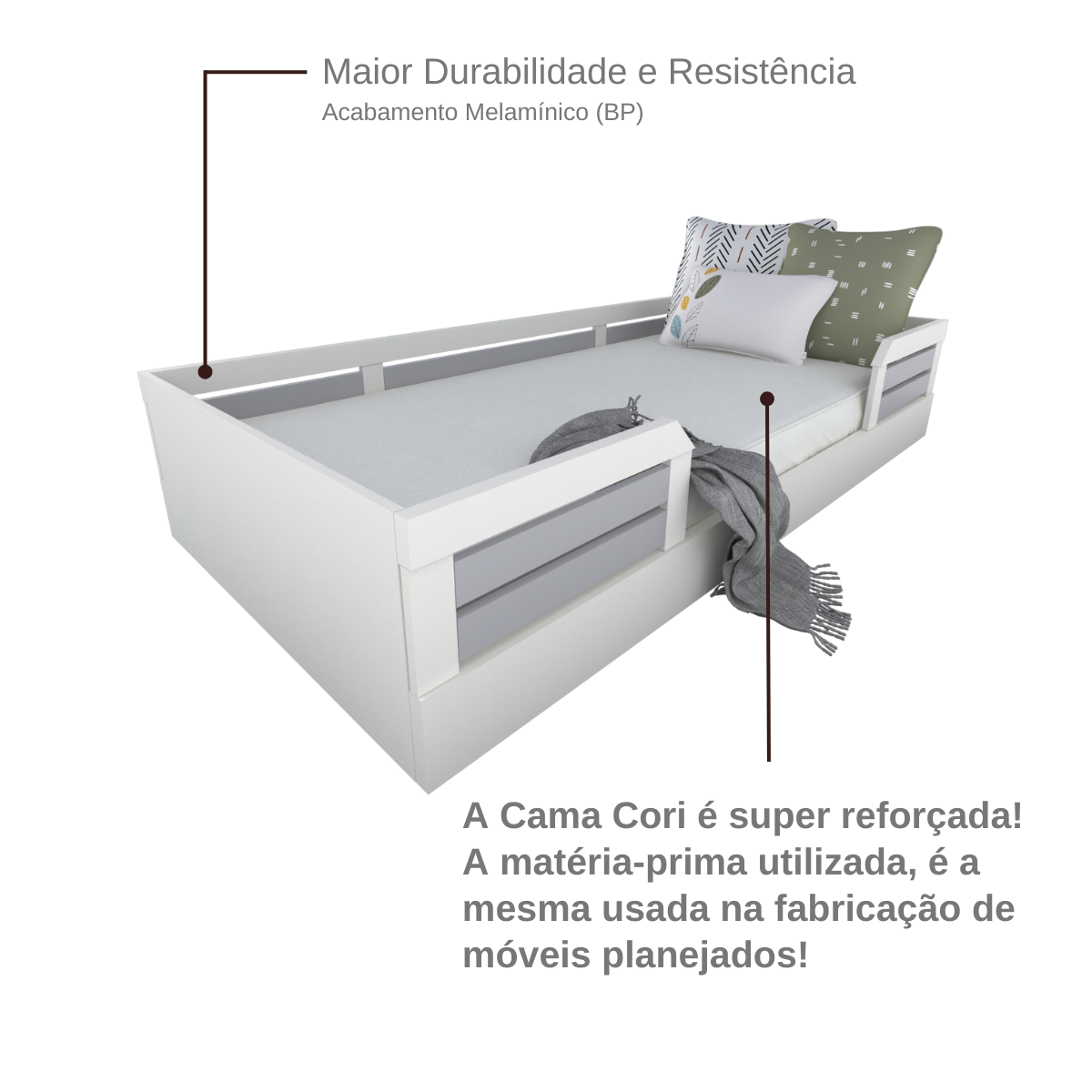 Cama Infantil Montessoriana Solteiro Lua Yescasa - 11