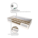 Ver mais imagens de Cama Infantil Montessoriana Solteiro Lua Branco/Cinza Cristal