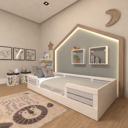 Cama Infantil Montessoriana Solteiro Lua - 1