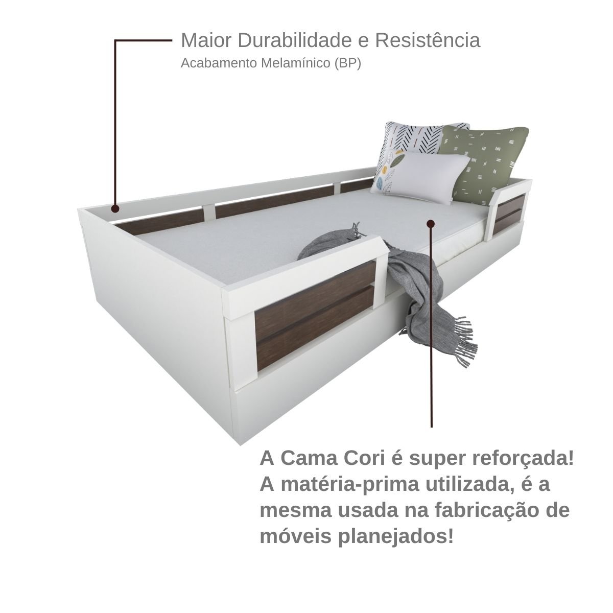 Cama Infantil Montessoriana Solteiro Lua Yescasa - 11