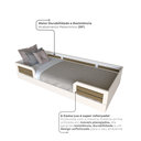 Ver imagem 5 de Cama Infantil Montessoriana Solteiro Lua Branco/Carvalho Mel