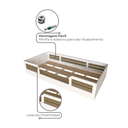 Ver imagem 6 de Cama Infantil Montessoriana Solteiro Lua Branco/Carvalho Mel