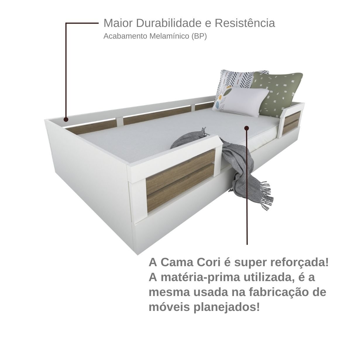 Cama Infantil Montessoriana Solteiro Lua Yescasa - 11