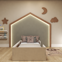 Ver imagem 4 de Cama Infantil Montessoriana Solteiro Lua Branco/Carvalho Mel