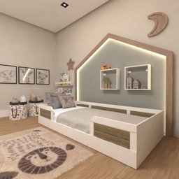 Cama Infantil Montessoriana Solteiro Lua - 1