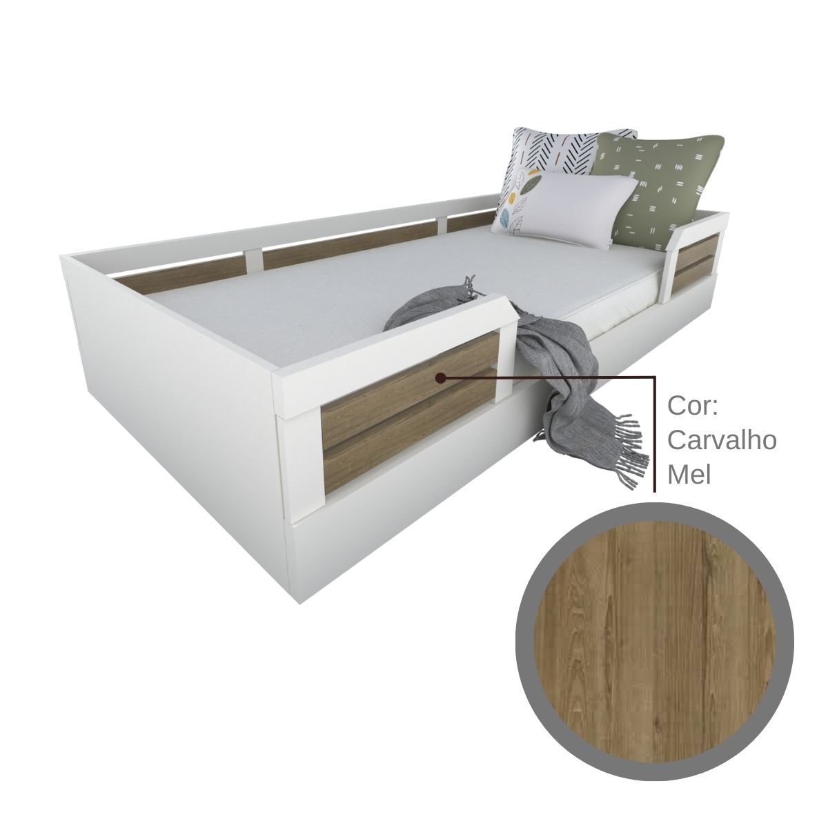 Cama Infantil Montessoriana Solteiro Lua Yescasa - 13