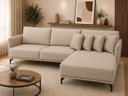 Ver imagem 1 de Sofá Ibiza Linho Bege 2.40m Chaise Lado Direito ou Esquerdo – Design Moderno e Conforto Premium