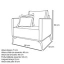 Ver imagem 2 de Kit 2 Poltronas Para Sala De Estar Sirius Linho Cinza Metáli