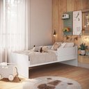 Ver imagem 1 de Cama Infantil 94,2cm x 194cm Proteção Lateral e Cantos Arredondados Cor:Branco
