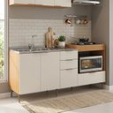 Ver imagem 1 de Balcão de Cozinha para Pia e Cooktop 4 Portas 2 Gavetas sem Tampo Casuá Angelin Premium/Off White