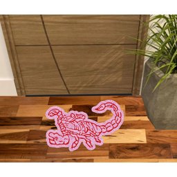 Tapete Escorpião Rosa, Decorativo e Muito Resistente. - 1