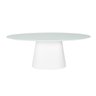 Mesa de Jantar Cone Oval 160x90 cm Tampo Laca Branca + Vidro Base Branca Personal Moveis Design Bran - 1