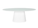 Ver imagem 1 de Mesa de Jantar Cone Oval 160x90 cm Tampo Laca Branca + Vidro Base Branca Personal Moveis Design Bran