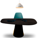 Ver imagem 2 de Mesa Oval Organica Flower 160x90cm em Ebano Modelar Moveis Mesa de Jantar Orgânica