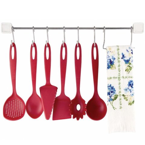 Barra para Cozinha Suporte Organizador Porta Talheres com 6