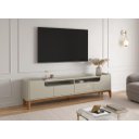 Ver imagem 2 de Rack / Bancada Fl 2.20m 4 Portas Estilo Retrô para Tv até 75'' Cor Off White