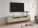 Ver imagem 2 de Rack / Bancada Fl 2.20m 4 Portas Estilo Retrô para Tv até 75'' Cor Off White