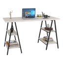 Ver imagem 1 de Mesa Escrivaninha Cavalete 135cm Estilo Industrial Prisma C08 Snow/Preto - Mpozenato