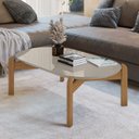 Ver imagem 2 de Mesa de Centro com Tampo Oval e Pés em Madeira Maciça Lizz Oblonga