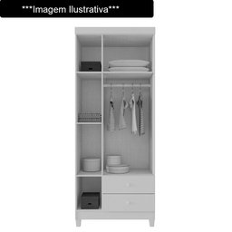 Guarda-Roupa Infantil 76cm 3 Portas 2 Gavetas Beka I03 Flex Branco/Azul/Rosa - Mpozenato - 3