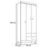 Guarda-Roupa Infantil 76cm 3 Portas 2 Gavetas Beka I03 Flex Branco/Azul/Rosa - Mpozenato - 5