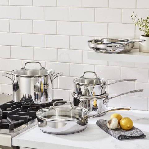 Conjunto de Panelas Cuisinart Home Gourmet 9 Peças, Aço Inox