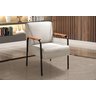 Conjunto Namoradeira e 2 Poltronas Jade Braços Fixo - Linho Bege - 3