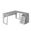 Ver imagem 7 de Mesa para Escritório em L Mesa L com Gaveteiro Moderno 4 Gavetas 150cm Cinza F5 Office