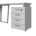 Ver imagem 5 de Mesa para Escritório em L Mesa L com Gaveteiro Moderno 4 Gavetas 150cm Cinza F5 Office