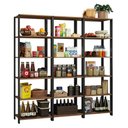 Ver imagem 3 de Armário Estante Multiuso Organizador Despensa 15 Prateleiras 177cm Rustic/preto Madesa