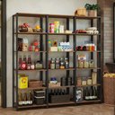 Ver imagem 1 de Armário Estante Multiuso Organizador Despensa 15 Prateleiras 177cm Rustic/preto Madesa