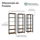 Ver imagem 5 de Armário Estante Multiuso Organizador Despensa 15 Prateleiras 177cm Rustic/preto Madesa