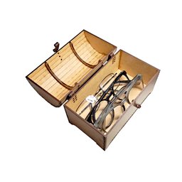 MINI BAÚ MULTIUSO MDF PORTA CHAVES ÓCULOS CÁPSULAS NESPRESSO SB bau 16x9 - 6
