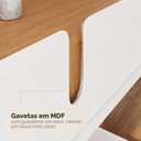 Ver imagem 5 de Aparador para Sala de Estar 2 Gavetas Lizz Branco/Cedro