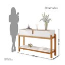 Ver imagem 4 de Aparador para Sala de Estar 2 Gavetas Lizz Branco/Cedro