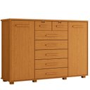 Ver imagem 3 de Cômoda para Quarto 7 Gavetas e 2 Portas Fontana Marrom/Cinamomo