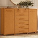 Ver imagem 1 de Cômoda para Quarto 7 Gavetas e 2 Portas Fontana Marrom/Cinamomo