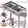 Fogão Industrial 2 Duas Bocas Estrutura em Aço Inox Queimador de Alta Pressão e Grelha em Ferro Fund - 3
