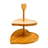 Petisqueira 2 Andares Modelo Coração Bambu 27x27x30,5 Casita - 1