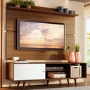 Ver imagem 1 de Rack Madesa Dubai e Painel para TV até 65 Polegadas com Pés Rustic/Branco 6E5Z Cor:Rustic/Branco/Rus