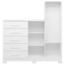 Ver imagem 7 de Cômoda para Quarto 5 Gavetas e 2 Portas com Espelho New Master Branco