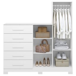 Cômoda para Quarto 5 Gavetas e 2 Portas com Espelho New Master - 9 Cômoda para Quarto 5 Gavetas e 2 Portas com Espelho New Master - 9
