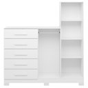 Ver imagem 4 de Cômoda para Quarto 5 Gavetas e 2 Portas com Espelho New Master Branco